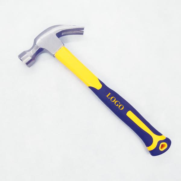 16OZ Forged Carbon Steel Materials Claw Hammer With Yellow Color Grade A Plastic