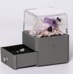 Resin Flower Jewelry Box Ring Box With Flower Inside 115X115X110mm