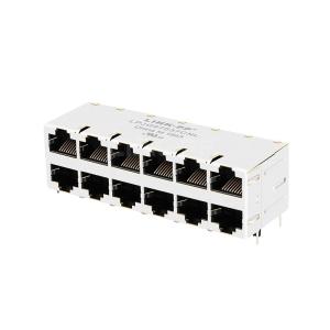 Quality LPJG67537CNL 100/1000 Base-T Without Led 2x6 Port 10P8C Stacked RJ45 Connectors wholesale