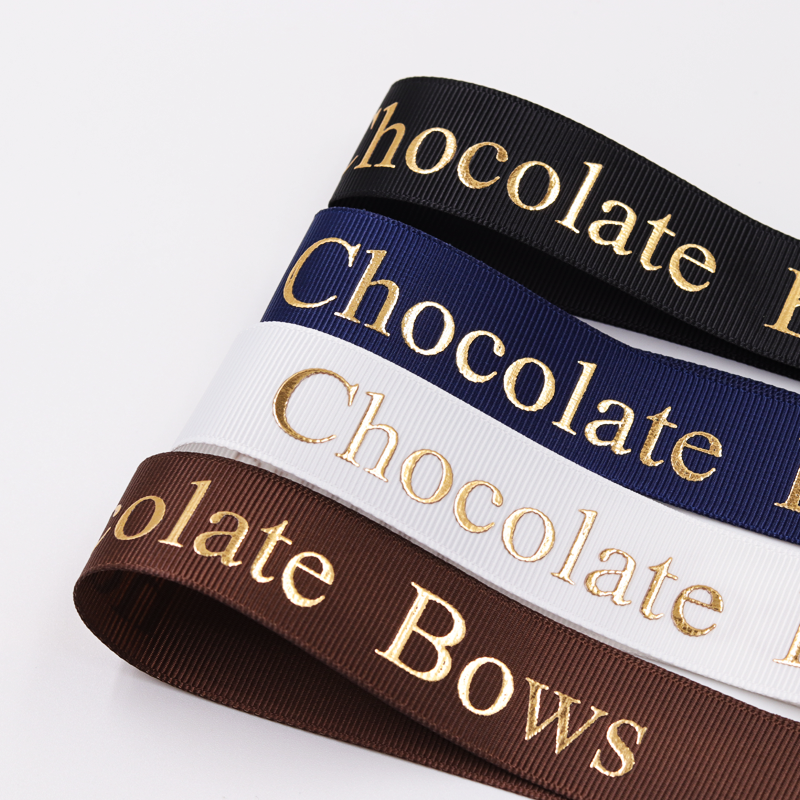 Fancy 1 Inch Grosgrain Ribbon , Smooth Touch Feeling Custom Logo Ribbon