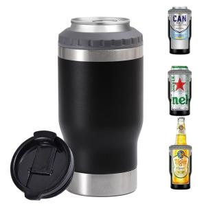 Quality Customized Insulated Skinny Double Walled Stainless Steel Cup Holder Metal Beer Can Holder For Slim Beer Eco Friendly Stylish And Elegant wholesale