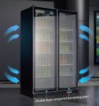 Weight KG 95-160kg Glass Wine Display Cooler with Double Doors and Air Cooling