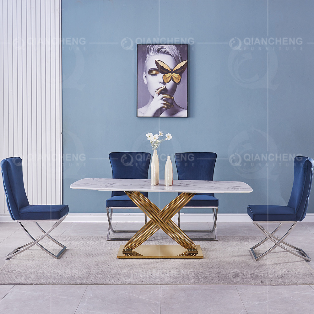 180x90x75cm Luxury White Dining Table Smooth Touch Rectangle Marble Table