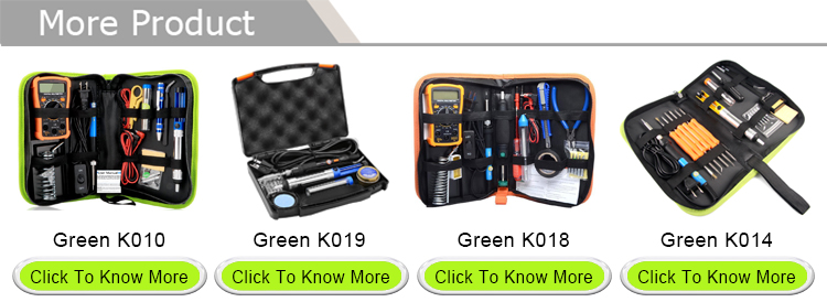 Wire Soldering Iron Kit / Tool Adjustable Temperature 60W For Welding Green K016