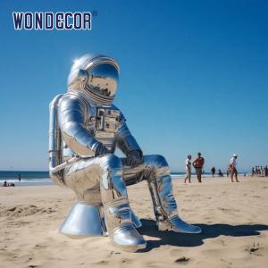 Quality Modern Outdoor Metal Large Stainless Steel Sculpture Astronaut wholesale