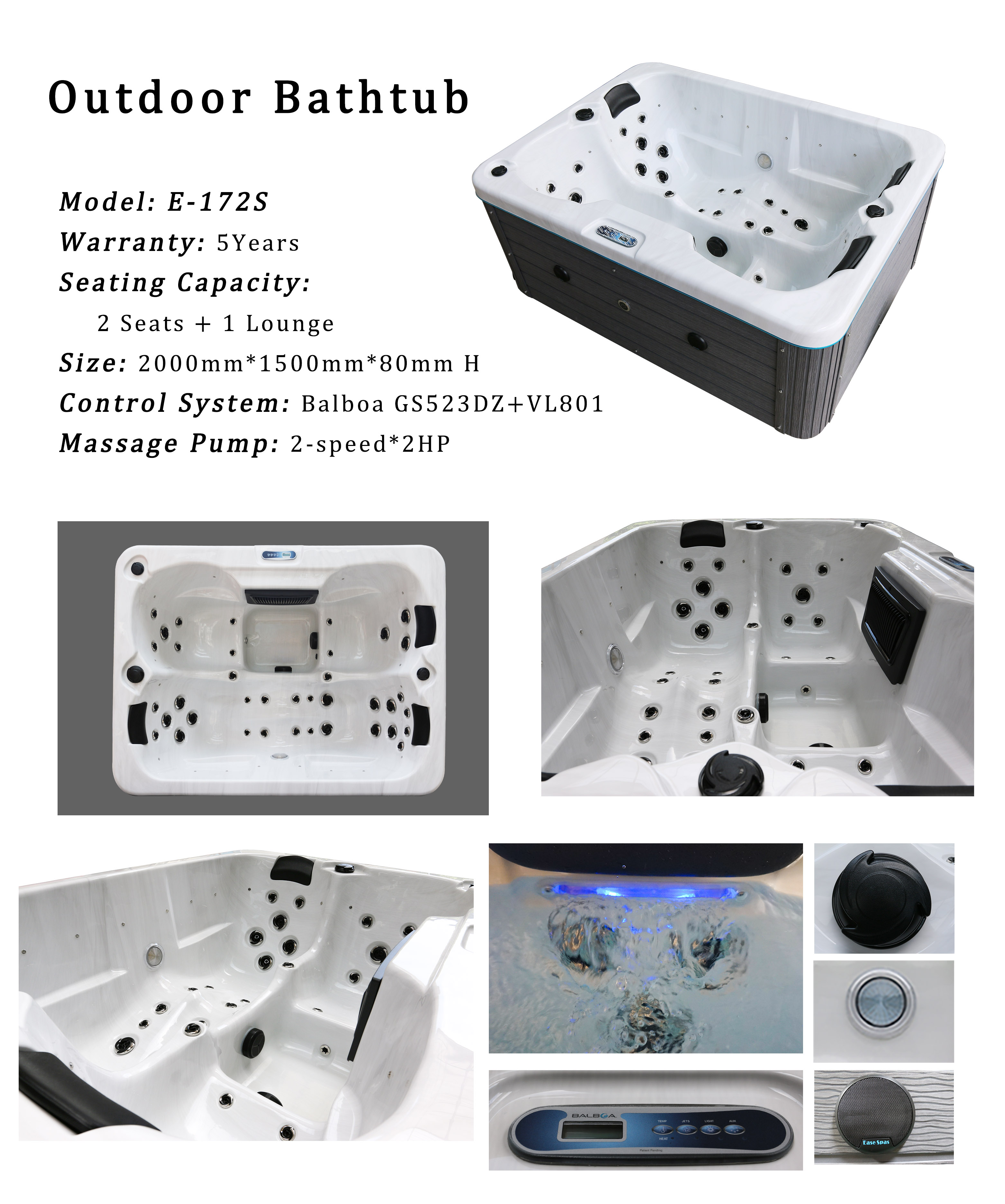 balboa controller massage function hot tub outdoor spa bathtub