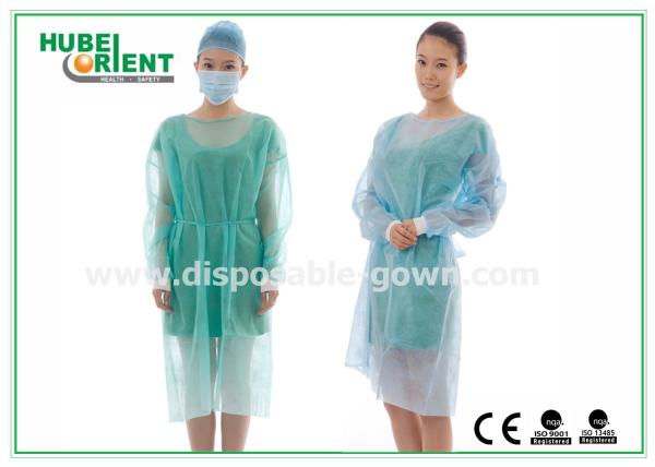 Cheap OEM Antibacterial Disposable Long Sleeve Gown With Knitted Wrist for sale
