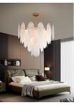 Modern chandeliers for living room glass round art décor leaf chandelier(WH-MI