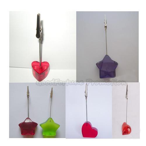 Promotional printed logo Advertising Eco resin business card holder stand clamp