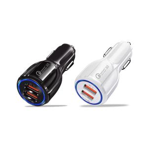 China Dual USB Car Charger Adapter QC3.0 30W 1.8A Fast Charging For Mobile Phone on sale