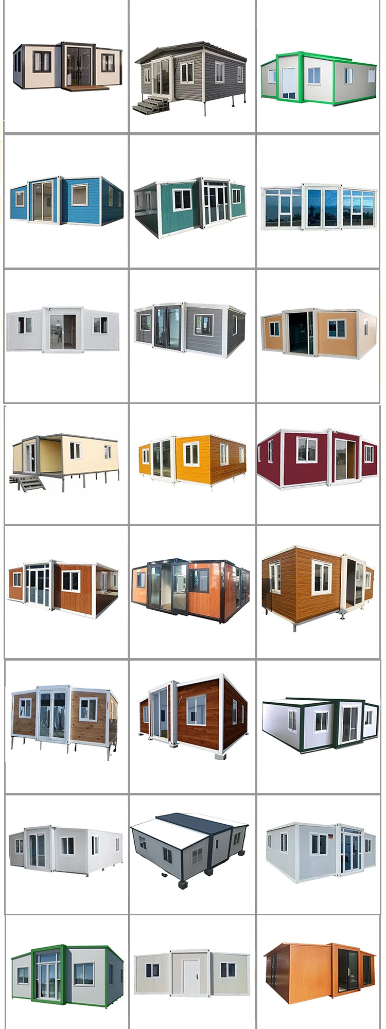 White Gray Blue Red Expandable Container House Affordable Space Saving Solution