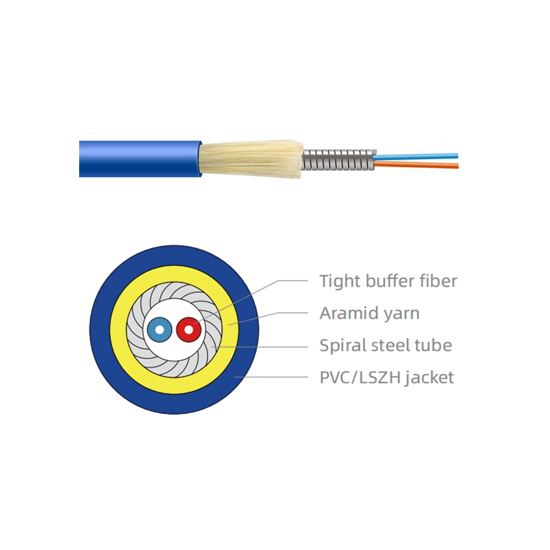FTTH LAN GJFJV 12 Core G652D/G655/G657 Tight Buffered Indoor Wiring CCTV Optical Fiber Cable