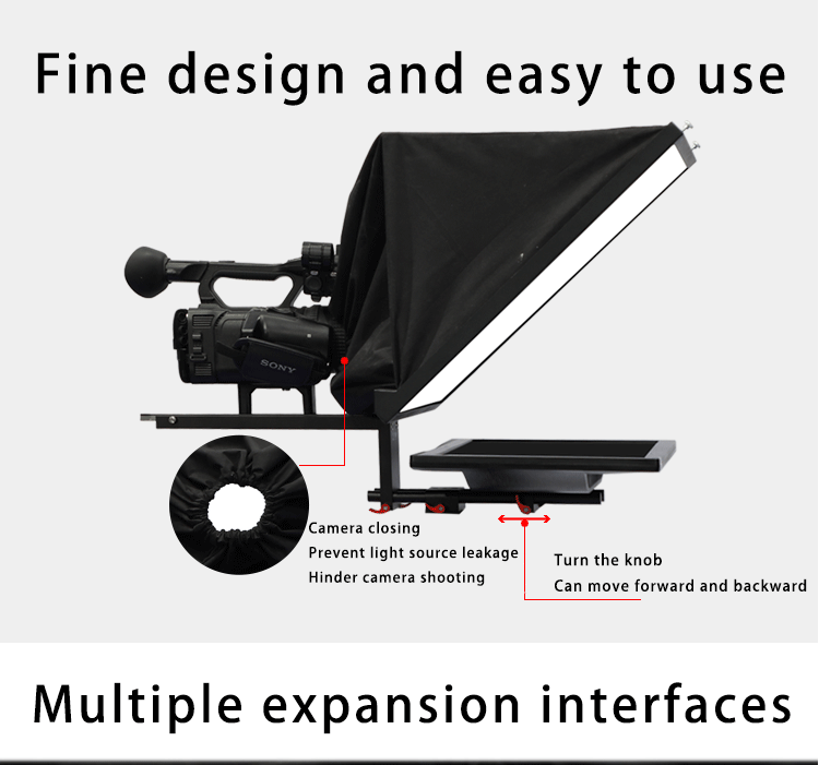 Outlet TYSTVideo 20 inch Studio Dual Screen Teleprompter for Live Sports One except glass
