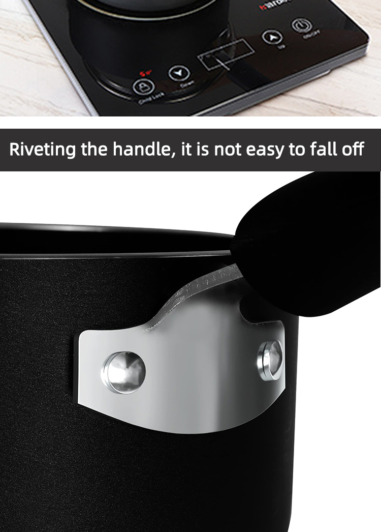 Wholesale Top Seller Black Kitchen Cookware Milk Pot Aluminum Non Stick Sauce Pan Set With Bakelite Handle