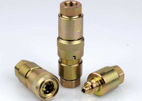 Poppet Valve High Pressure Hydraulic Couplings , Chrome Three High Pressure