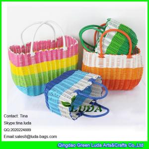 Quality LUDA 2015 new arrival trendy colorful pp straw beach towel tote bag wholesale