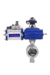 DN25 V Notch Pneumatic Wafer Type Ball Valve