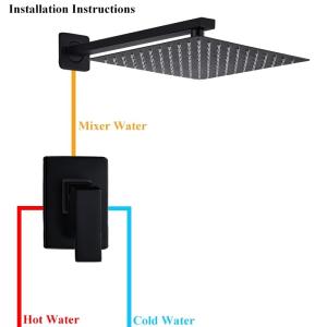 Quality Luxury Rain Bathroom Shower Faucet Matte Black Shower Mixer Set wholesale