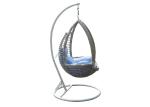 Powder Coated Iron Frame Balcony Rattan Hanging Swing Chair