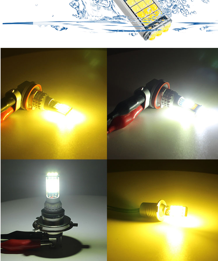 High Power Universal Automobile Fog Lights Two Color Light H11 9006 881 H3 H8 H7 3030