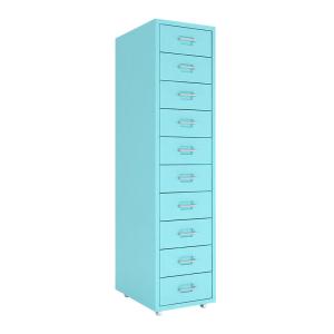 Quality Blue Knock Down 10 Drawers Mobile Metal File Cabinet wholesale