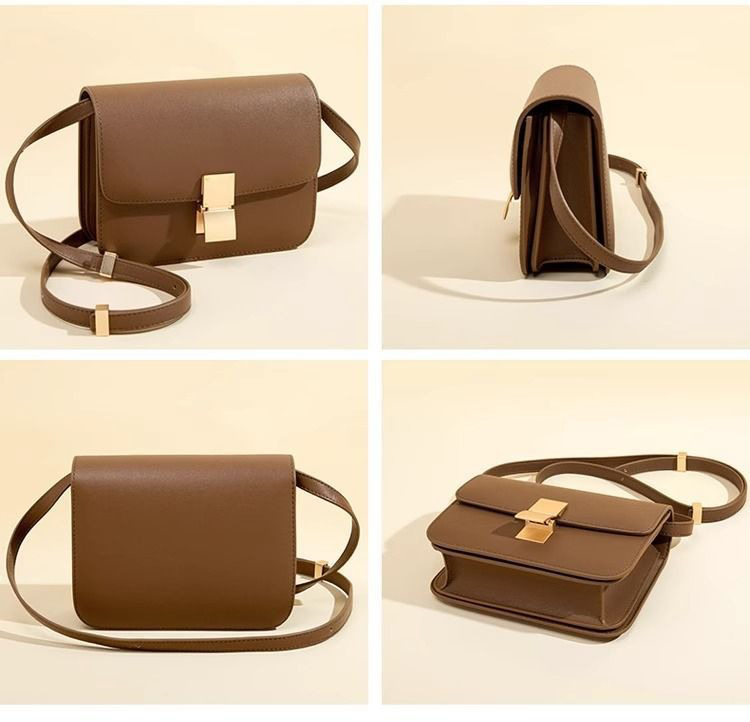 Daily Life Genuine Leather Ladies Tofu Bag Luxury Design Handbag Purse Small Shoulder