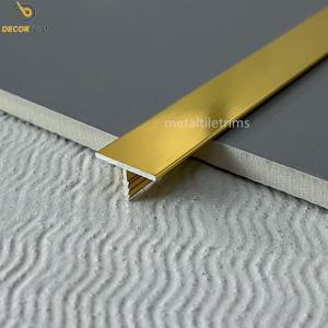 Quality 20mm T Shaped Transition Strip High Gloss Gold Floor Cover Aluminum wholesale