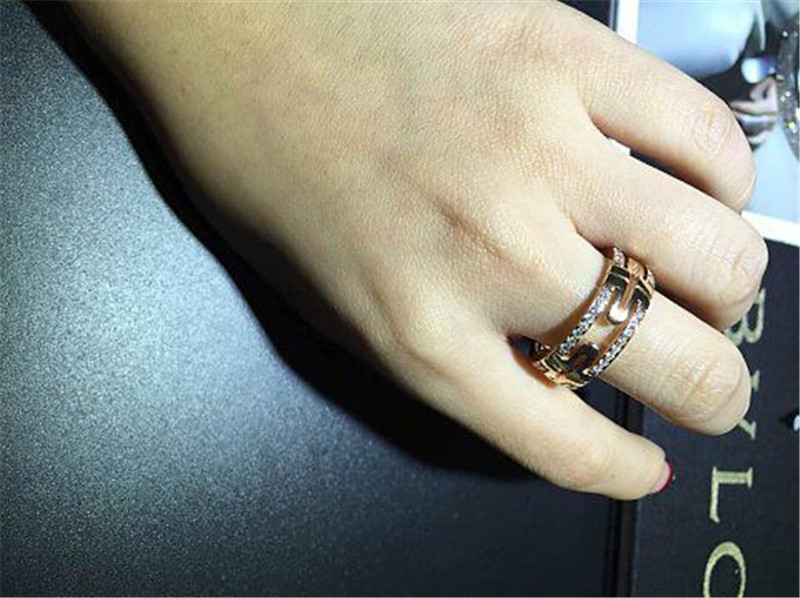 Luxury jewe factory parentesi series ring 18k white gold yellow gold rose gold diamond ring