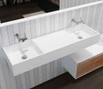 White Rectangular Wall Hung Bathroom Basins Customised Design