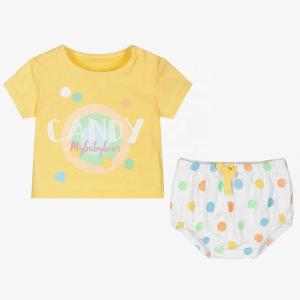 Quality Summer Boutique Infant Lovely Printed 100% Cotton Baby Girls Clothing sets Baby Clothing Sets wholesale