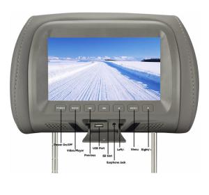 Quality OEM 12V Headrest LCD Screen 800x480 RGB Display for Car Back Seat wholesale
