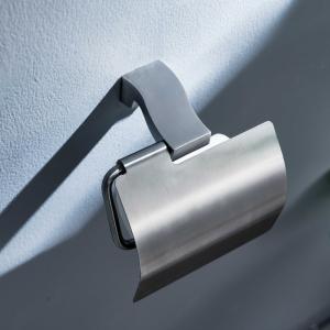 Quality SUS304 Stainless Steel Paper Holder With Cover Satin Finish Tissue Paper Towel Wall Holder wholesale