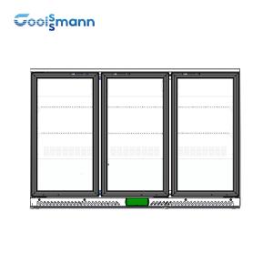 Quality 3 Glass Door Backbar Cooler Sliding Refrigerator Roll Bond Evaporator wholesale