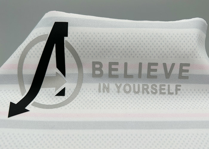 Custom Reflective Silver Logo Heat Transfer Label For Clothing