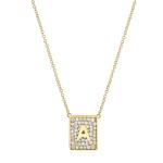 Make Her Day With 14K Gold Square Initial Gemstone Necklaces For Women Valentine