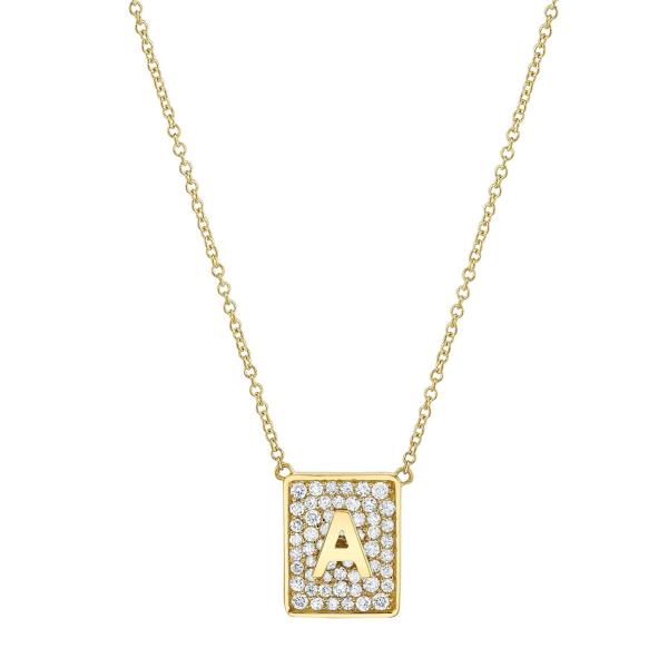 Make Her Day With 14K Gold Square Initial Gemstone Necklaces For Women Valentine