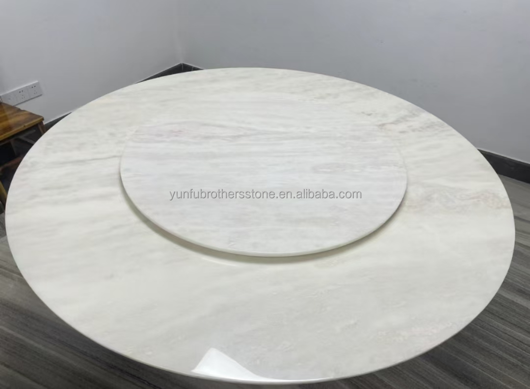 Polished Natural Rosa Rainbow Marble Stone for Modern Dining Table in Hotels Villas
