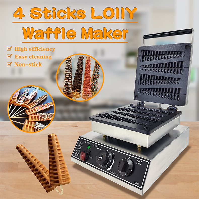 TCG-804W Tree Shape Waffle Makers 4pcs Waffle Machine Lolly Stick Waffle Non-stick Coating
