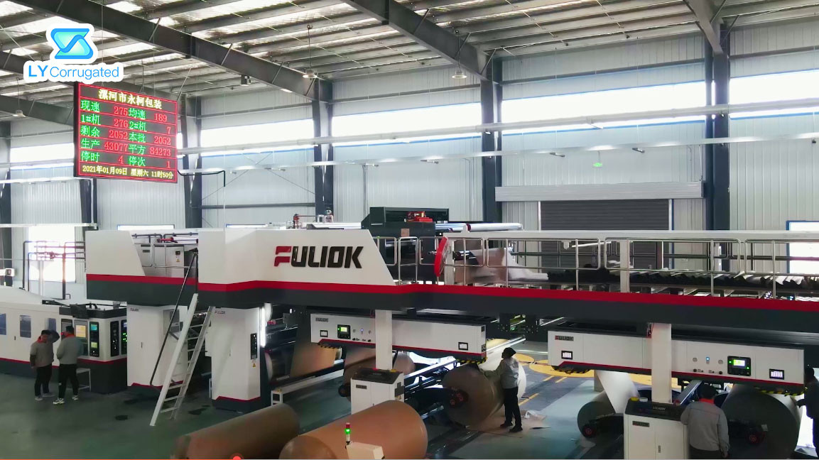 Steam Heating Corrugated Board Processing Line Long Service Life 5ply 200m / Min