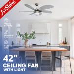 42 Inches Modern Remote LED Ceiling Fan Decorative 6 MDF Blades