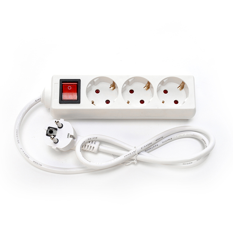 8 Outlet Power Strip with Surge Protector 3 Socket Indoor Extension Cord 4 H05VV-F 3x1.5mm Polyurethane Cables WIFI NO White