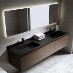 Customizable Waterproof Solid Wood Bathroom Vanity Cabinet with Silver Mirror