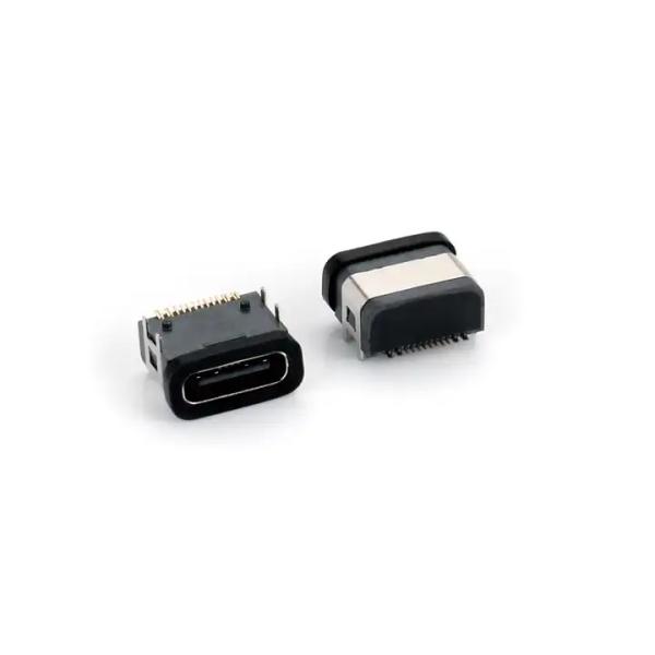 Watertight Port 16Pin USB Type C Female Connector SMT Four-Pin DIP On Board