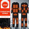 Warming Heated Thermal Underwear Set Black Seamless Long Underwear