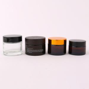 Quality Straight Side Cosmetic Bottle Packaging 1 oz 2oz 4oz Clear Glass Cream Cosmetics Jar wholesale
