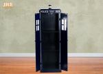 Blue Color Post Box Rack Decorative Wooden Cabinet Small Chest Wood Storage