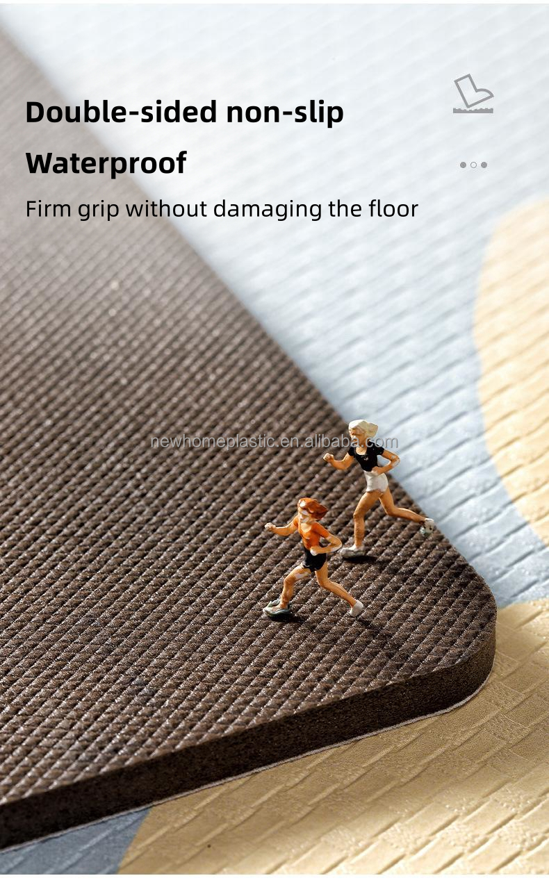 Square Kitchen Floor Mats 45*75cm /45*150cm Waterproof Anti-Slip PVC Bathroom Runner