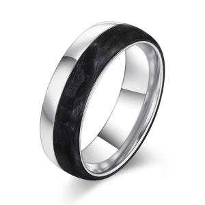 Quality 2025 New Arrival Plated Gold and Rose Gold Forged Carbon Fiber Wedding Bands Mens bands wholesale