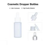 30ml Frosted Cosmetic Dropper Bottles White Glass Bottle Packaging For Hair Oil