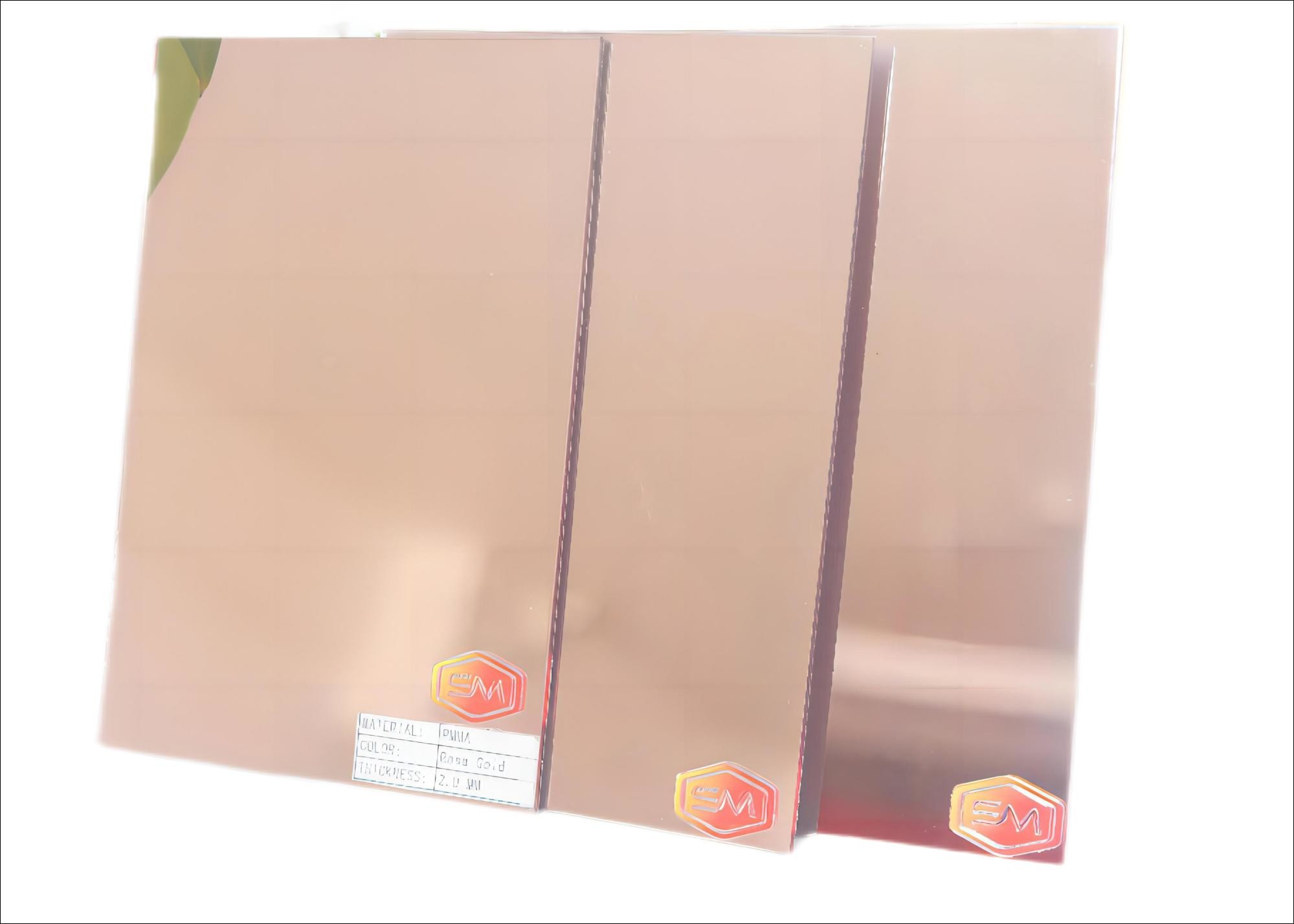 Golden Laser Cutting 1mm 2mm Wall Decorative Mirror Acrylic Sheet with Self Adhesive